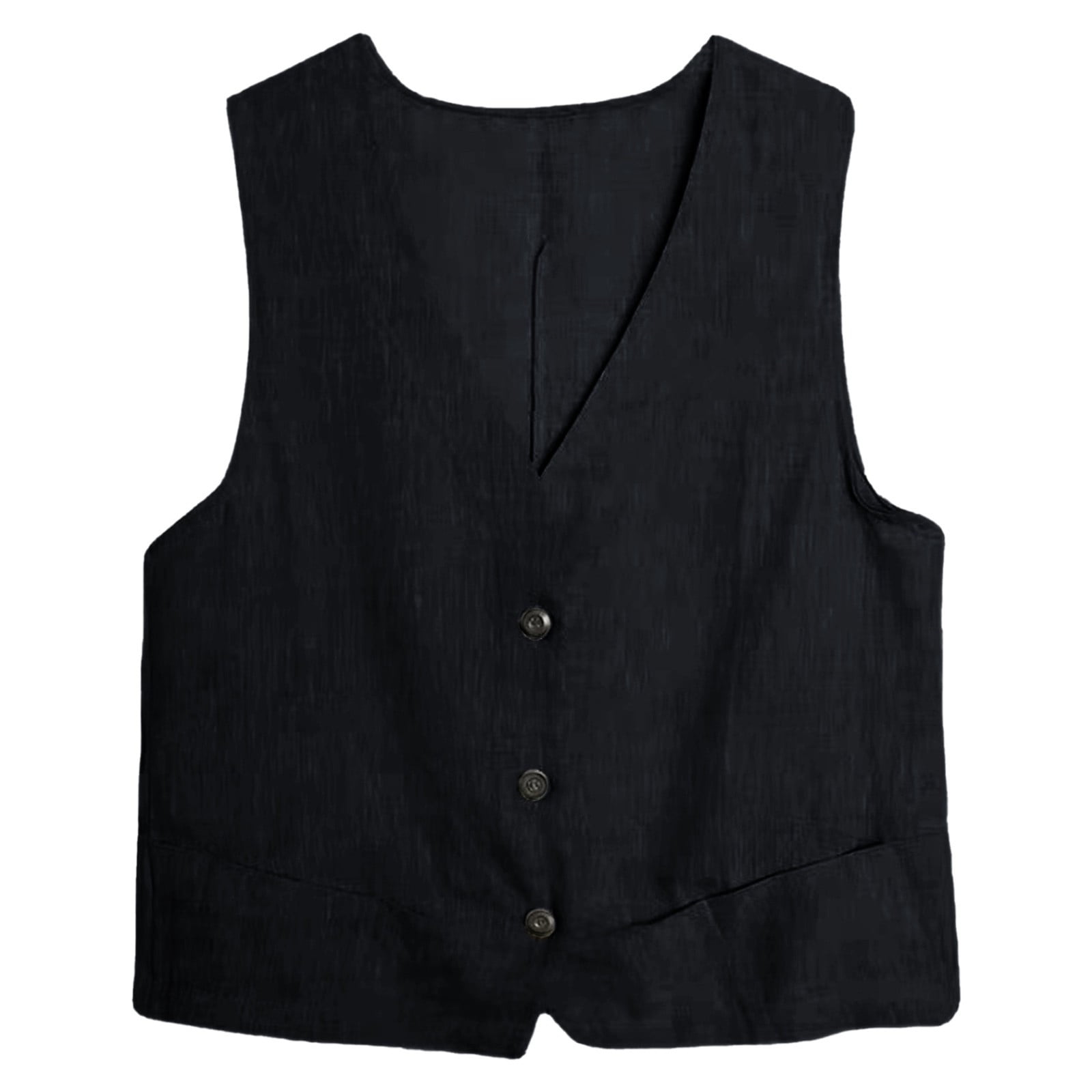 Cotton And Linen Chest-wrapped Backless Lace-up Vest
