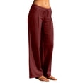 thumbnail image 1 of Women's Linen Wide Leg Pants â Drawstring Elastic Waist Casual Trousers with Pockets, Lightweight Cotton Blend for Summer Beach & Lounging(,S), 1 of 6