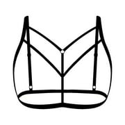 Women's Lingerie Elastic Cage Bustier Bra Fashion Strappy Underwear for Women