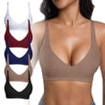 thumbnail image 1 of Women's Lingerie Lace Bra with Halter Neck,Sexy Deep V Plunge Wireless Bralette for Romantic Date Night,Size A-C Black Large, 1 of 4