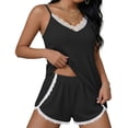 thumbnail image 1 of QYLUX Womens Pajama Sets Ultra Soft Lingerie Sleepwear 2 Piece Cami Shorts Set V Neck Pj Lace Nightwear, 1 of 7