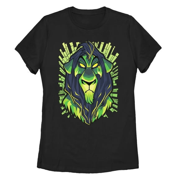 Women's Lion King Evil Scar  Graphic Tee Black Large