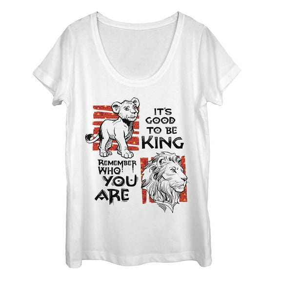 Women's Lion King Good to Be King  Scoop Neck White Small
