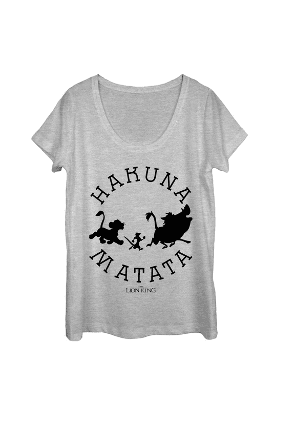 Women's Lion King Hakuna Matata Means No Worries Scoop Neck Athletic Heather Medium