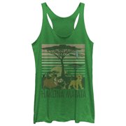 Womens Lion King Hakuna Matata Tree Scene Racerback Tank Top Envy Green X Small