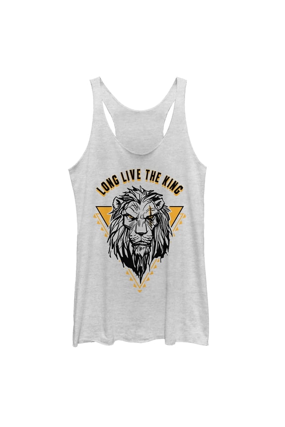 Women's Lion King Live Scar Racerback Tank Top White Heather X Small