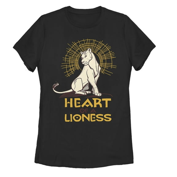 Women's Lion King Nala Heart of Lioness Graphic Tee Black X Large