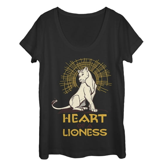 Women's Lion King Nala Heart of Lioness Scoop Neck Black Small