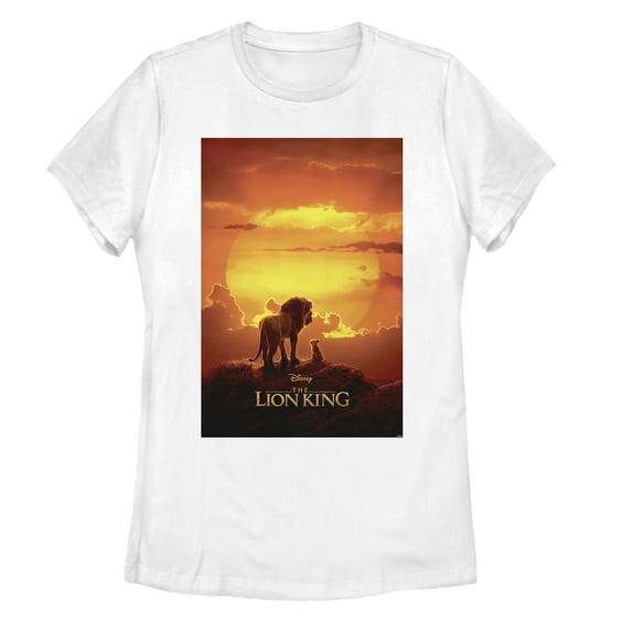 Women's Lion King Pride Rock Movie Poster Graphic Tee White Medium