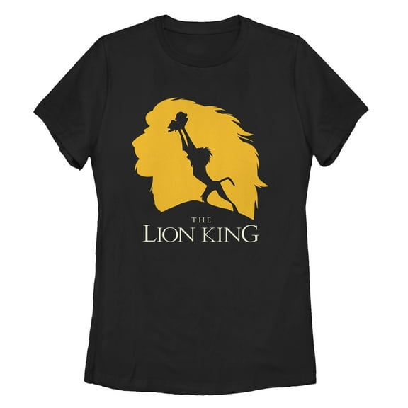 Women's Lion King Pride Rock Silhouette Graphic Tee Black Large