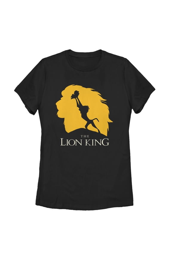 Women's Lion King Pride Rock Silhouette Graphic Tee Black X Large