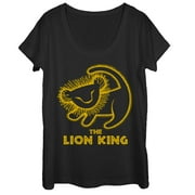 Womens Lion King Rafiki Drawing Scoop Neck Black Small