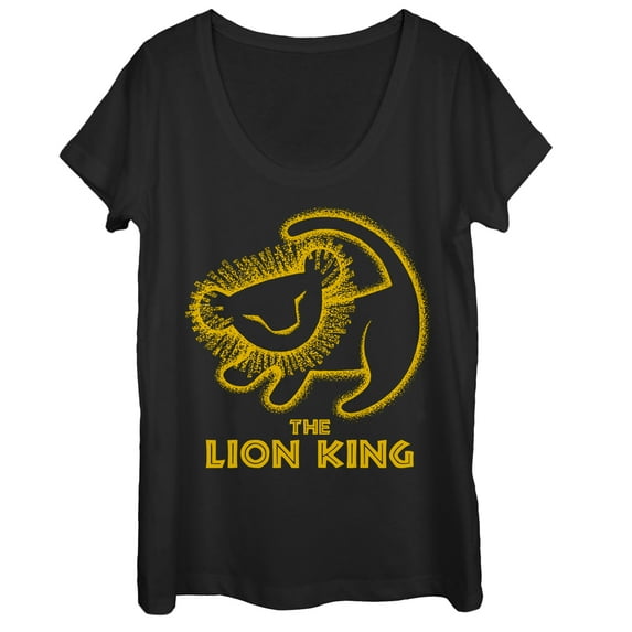 Women's Lion King Rafiki Drawing Scoop Neck Black Small