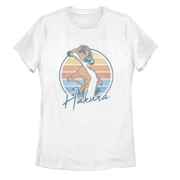 Women's Lion King Retro Hakuna Timon  Graphic Tee White X Large