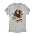 thumbnail image 1 of Women's Lion King Scar Surrounded By Idiots Tattoo  Graphic Tee Athletic Heather X Large, 1 of 3