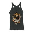 thumbnail image 1 of Women's Lion King Scar Surrounded By Idiots Tattoo  Racerback Tank Top Black Heather Large, 1 of 3