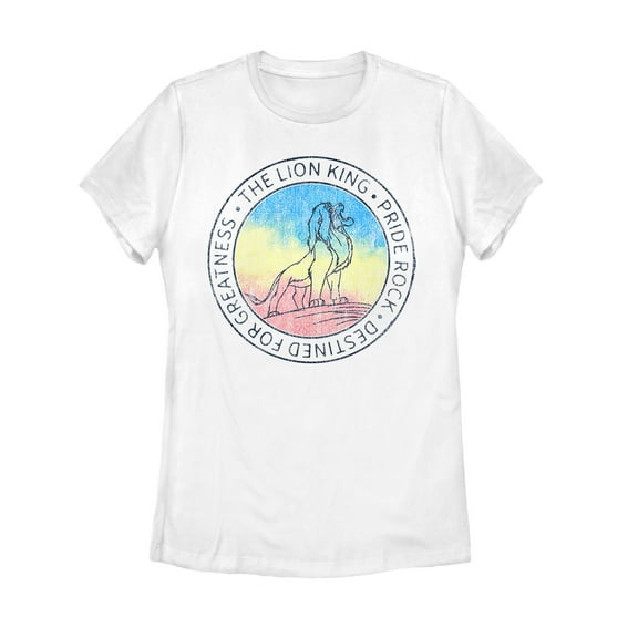 Women's Lion King Simba Destiny Rainbow  Graphic Tee White 2X Large