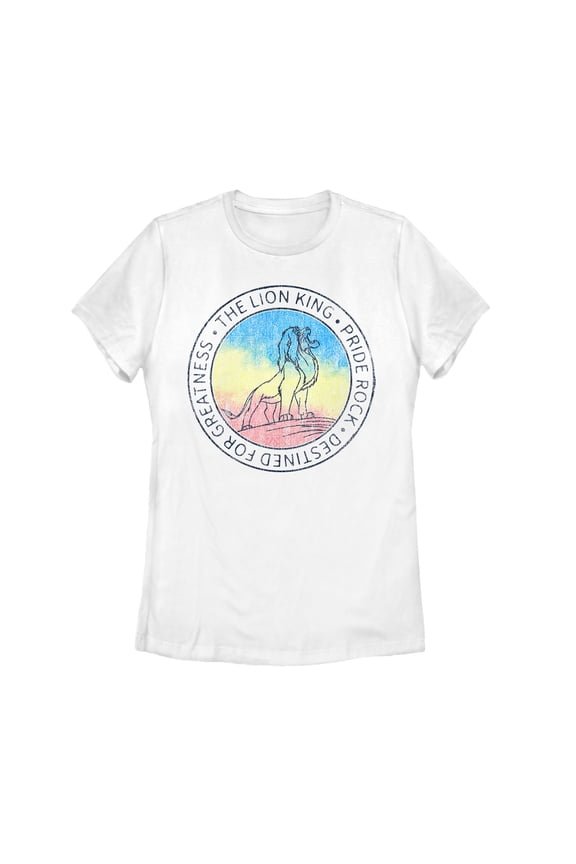 Women's Lion King Simba Destiny Rainbow Graphic Tee White 2X Large