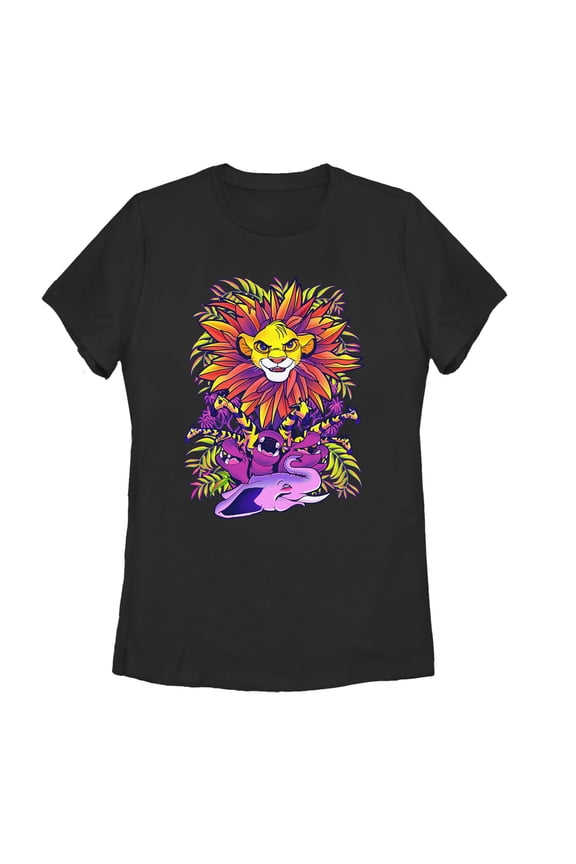 Women's Lion King Simba Jungle Parade Graphic Tee Black Medium