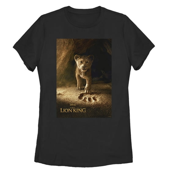 Women's Lion King Simba Paw Movie Poster  Graphic Tee Black Medium