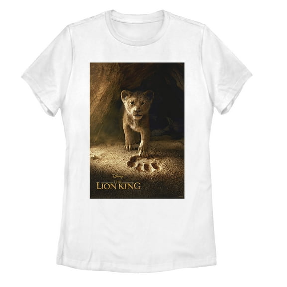 Women's Lion King Simba Paw Movie Poster  Graphic Tee White Small