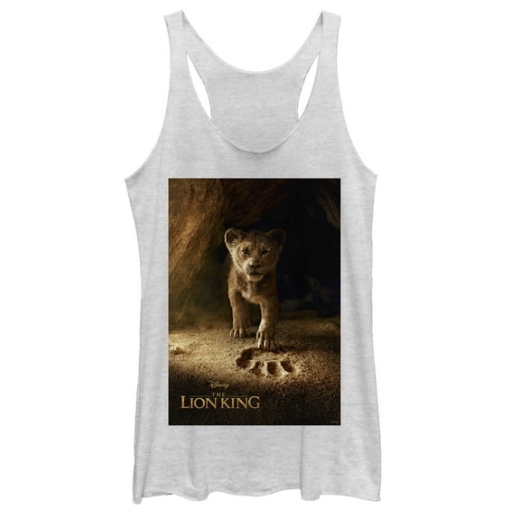 Women's Lion King Simba Paw Movie Poster  Racerback Tank Top White Heather Large