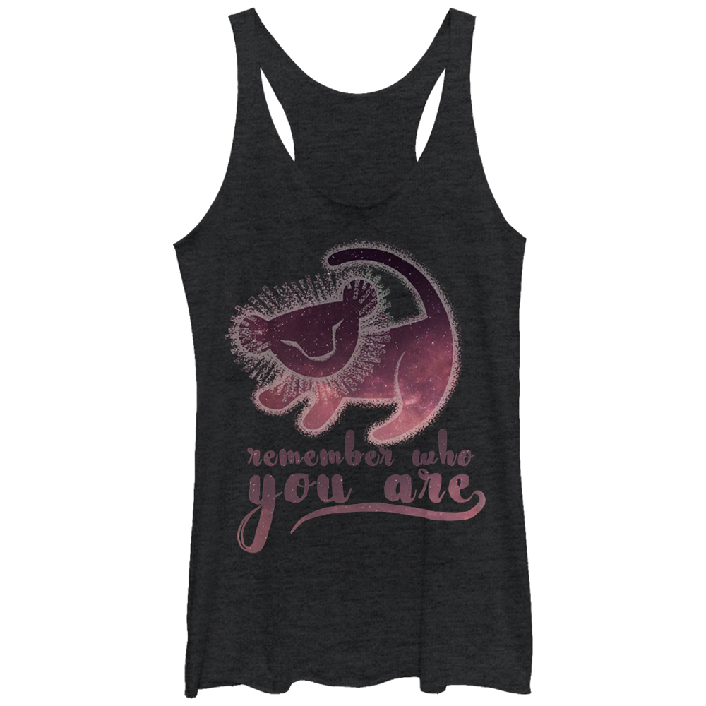 Women's Lion King Simba Remember Who You Are  Racerback Tank Top Black Heather Small - image 1 of 3
