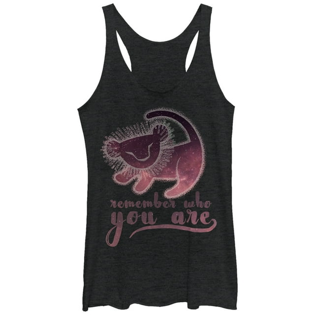 Women's Lion King Simba Remember Who You Are  Racerback Tank Top Black Heather Small