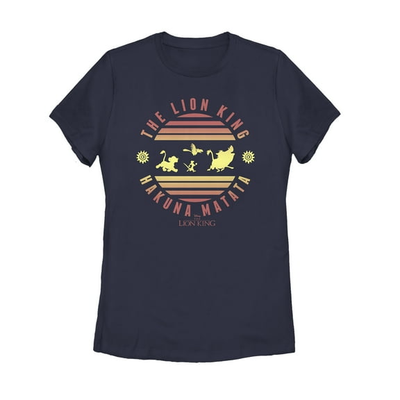 Women's Lion King Sunshine Hakuna Matata Graphic Tee Navy Blue Small