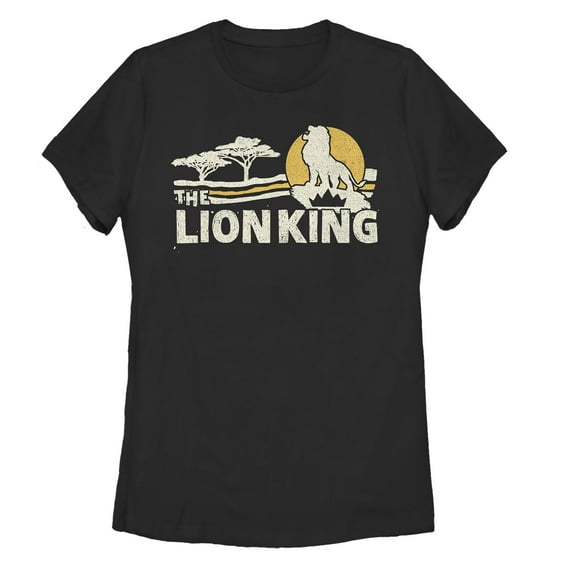 Women's Lion King Vintage Pride Lands  Graphic Tee Black Medium