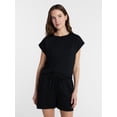 thumbnail image 1 of Lissome Women's Scuba Knit Top and Shorts Lounge Set, 2-Piece, Sizes S-4X, 1 of 5