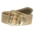 thumbnail image 1 of Women's Litchi Veined Double Stitch Double Hole Tapered Leather Belt, 1 of 6