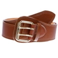 thumbnail image 1 of Women's Litchi Veined Double Stitch Double Hole Tapered Leather Belt, 1 of 6
