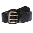 thumbnail image 1 of Women's Litchi Veined Double Stitch Double Hole Tapered Leather Belt, 1 of 6