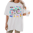 thumbnail image 1 of Women's Literally From The 1900's Retro 90s Nostalgia Graphic T Shirt Casual Short Sleeve Round Neck Top White S-5XL, 1 of 5