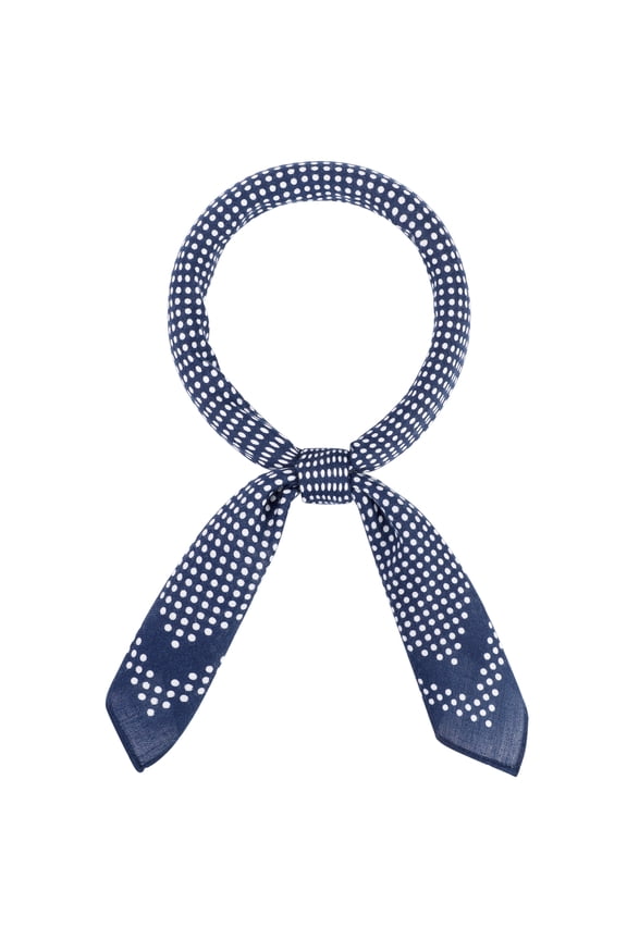 Women's Little Polka Dots Scarf 26.7-inch Square Elegant Retro 50s Bohemia Neckerchief Head Wrap Scarves 26.7“x26.7"(LxW) Navy Blue