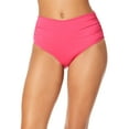 thumbnail image 1 of Anne Cole Womens Hi Waist Shirred Bottom, XL, Pink, 1 of 4