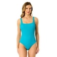 thumbnail image 1 of Women's Live In Color Textured Classic Square Neck One Piece Swimsuit, 1 of 6