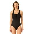 thumbnail image 1 of Women's Live In Color Textured Scoop Neck Front Racerback One Piece Swimsuit, 1 of 3
