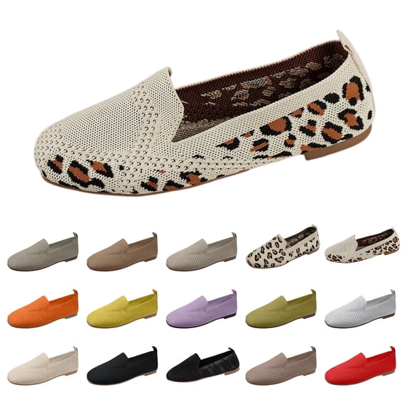 Women's Loafer Flats Square Toe Comfortable Office Work Shoes, Cute Penny Loafer Slip On Walking Driving Shoes