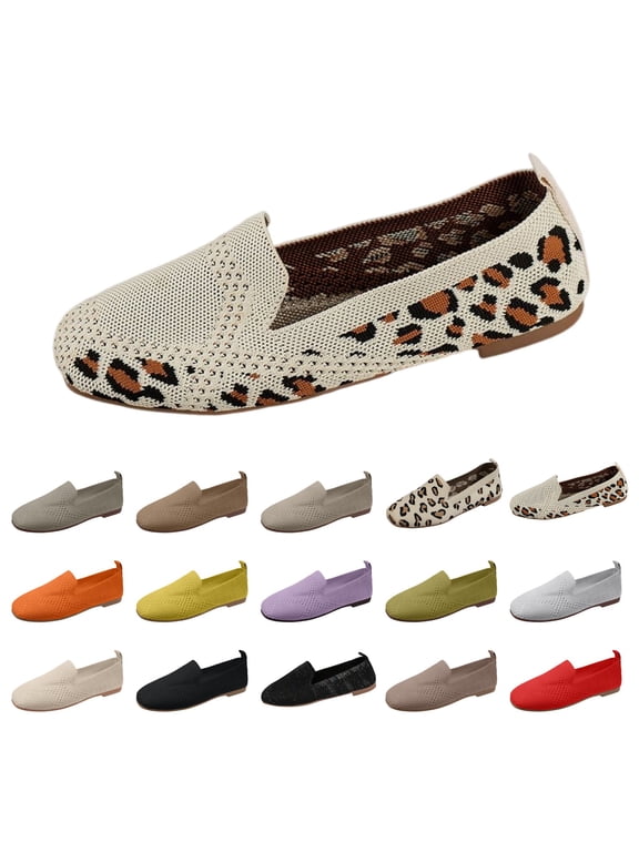 Women's Loafer Flats Square Toe Comfortable Office Work Shoes, Cute Penny Loafer Slip On Walking Driving Shoes