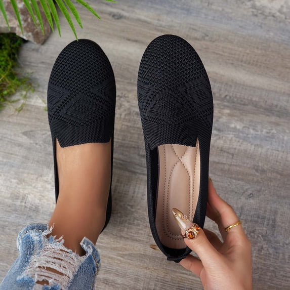 Women's Loafers, Breathable Mesh Round Toe Slip on Shoes, Casual Flat Footwear for Daily Walks, Errands and Relaxed Wear