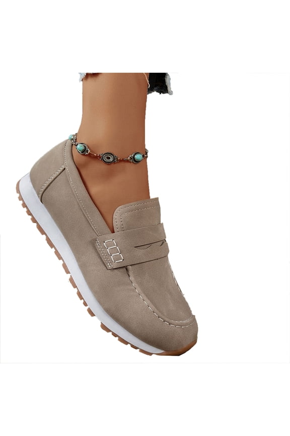 Women's Loafers Casual Slip-Ons Comfortable Walking Flats Shoes Women's Casual Plus-Size Shoes Spring Summer Trendy Loafers Soft Running Shoes