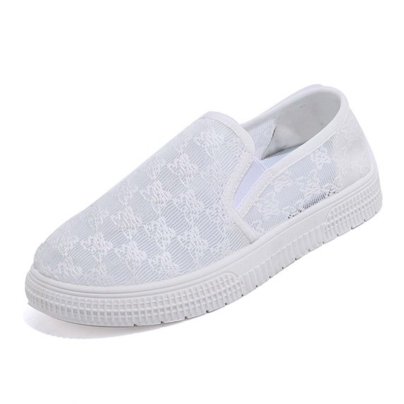 Women's Loafers Comfortable for Standing All Day Long Women's Casual Shoes Stylish Lace Breathable White Sneakers Year Round Wear On Flat Design For Easy Use