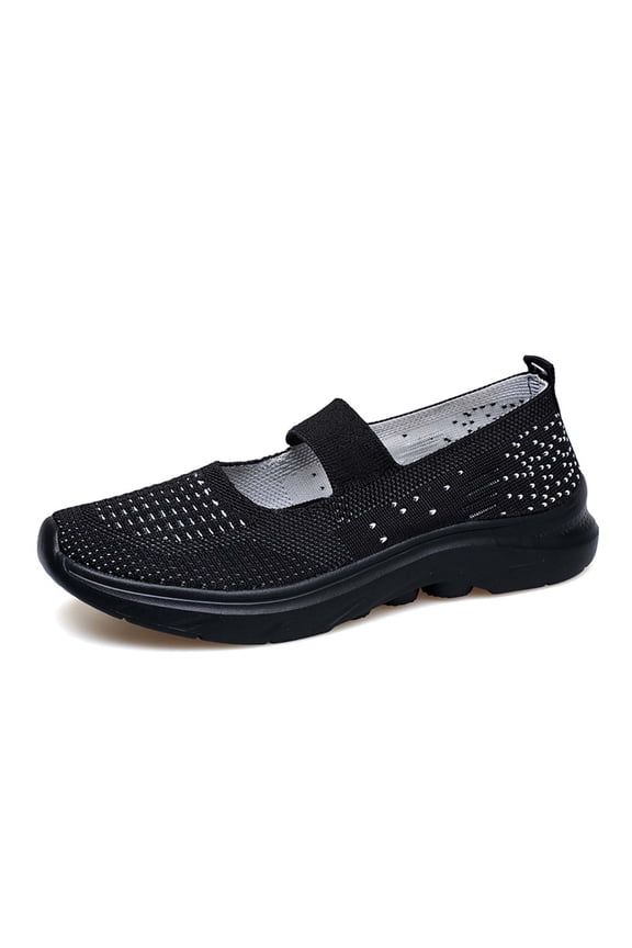 Women's Loafers with Flexible Outsole for Natural Bend Ladies Walking Shoes Women's Flying Weave Breathable Lightweight Mom Shoes Sports Style Casual Shoes