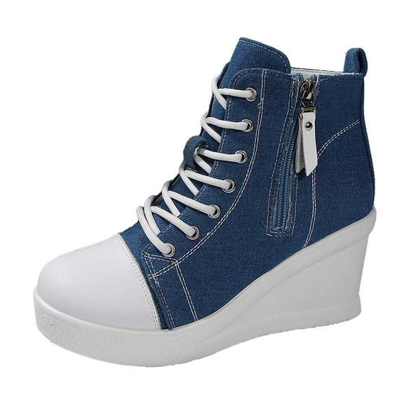 Women's Loafers with Flexible Outsole for Natural Bend Women's Casual Shoes Fashion Platform Lace Up On Comfortable Walking Shoes For Daily Wear With Side Zipper Design