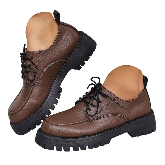 YLYL Women's Loafers Lace up Chunky Heel Lug Sole Comfortable Casual Business Work Office Oxford Shoes