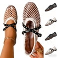 thumbnail image 1 of Women's Loafers Mesh Mary Jane Flat Shoes,Casual Closed Toe Slip On Shoes Dressy Summer Outdoor Beach Walking Shoes Studded Cross Strap Breathable Ballet Flats for Women, 1 of 10