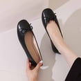 thumbnail image 1 of Women's Loafers in Breathable Leather,Flat Loafers Classic Moccasins Casual Slip-on Work Office Nursing Shoes Black 8.5, 1 of 7