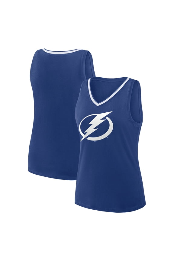 Women's Logo Athletic Blue Tampa Bay Lightning Stellar Win V-Neck Tank Top